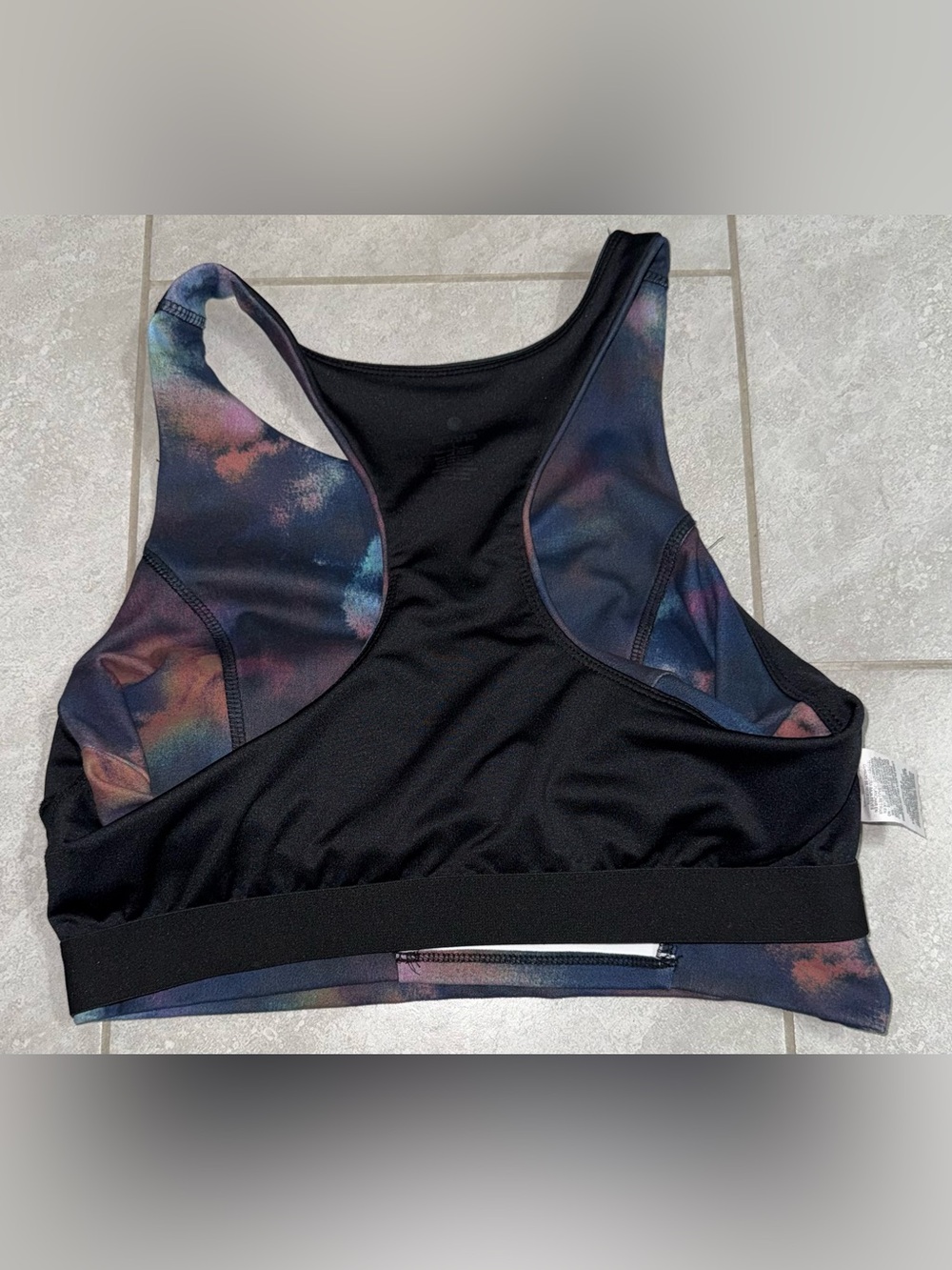 Apana Nebula Print High Neck Sports Bra - Black, Blue, Orange - Picture 5 of 7